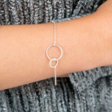 Entwined circles silver bracelet
